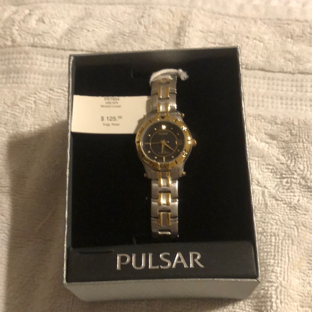 Pulsar Black and Gold Watch